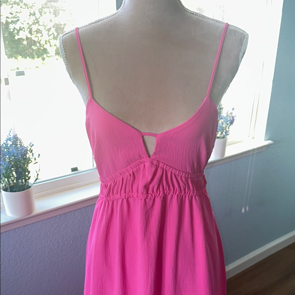 Pink Spaghetti Strap Maxi Dress